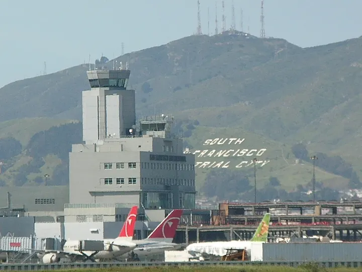 SFO from the Bay Trail in Burlingame