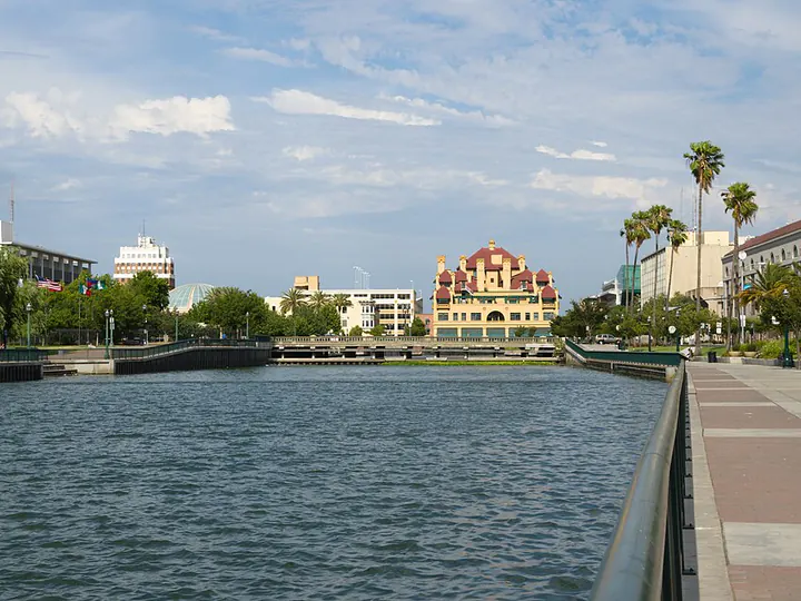 The downtown waterfront, Stockton