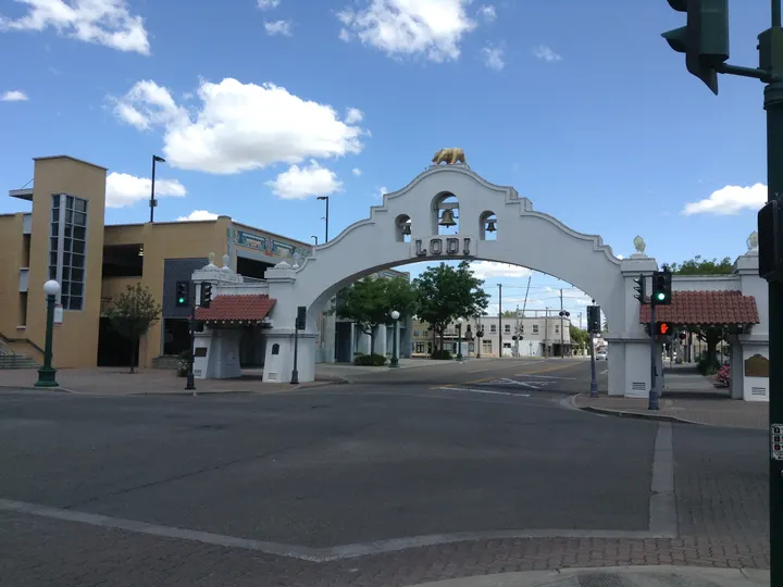 The Lodi Arch, downtown
