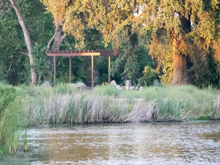 A pergola over the Tuolumne at River Bluff, Ceres